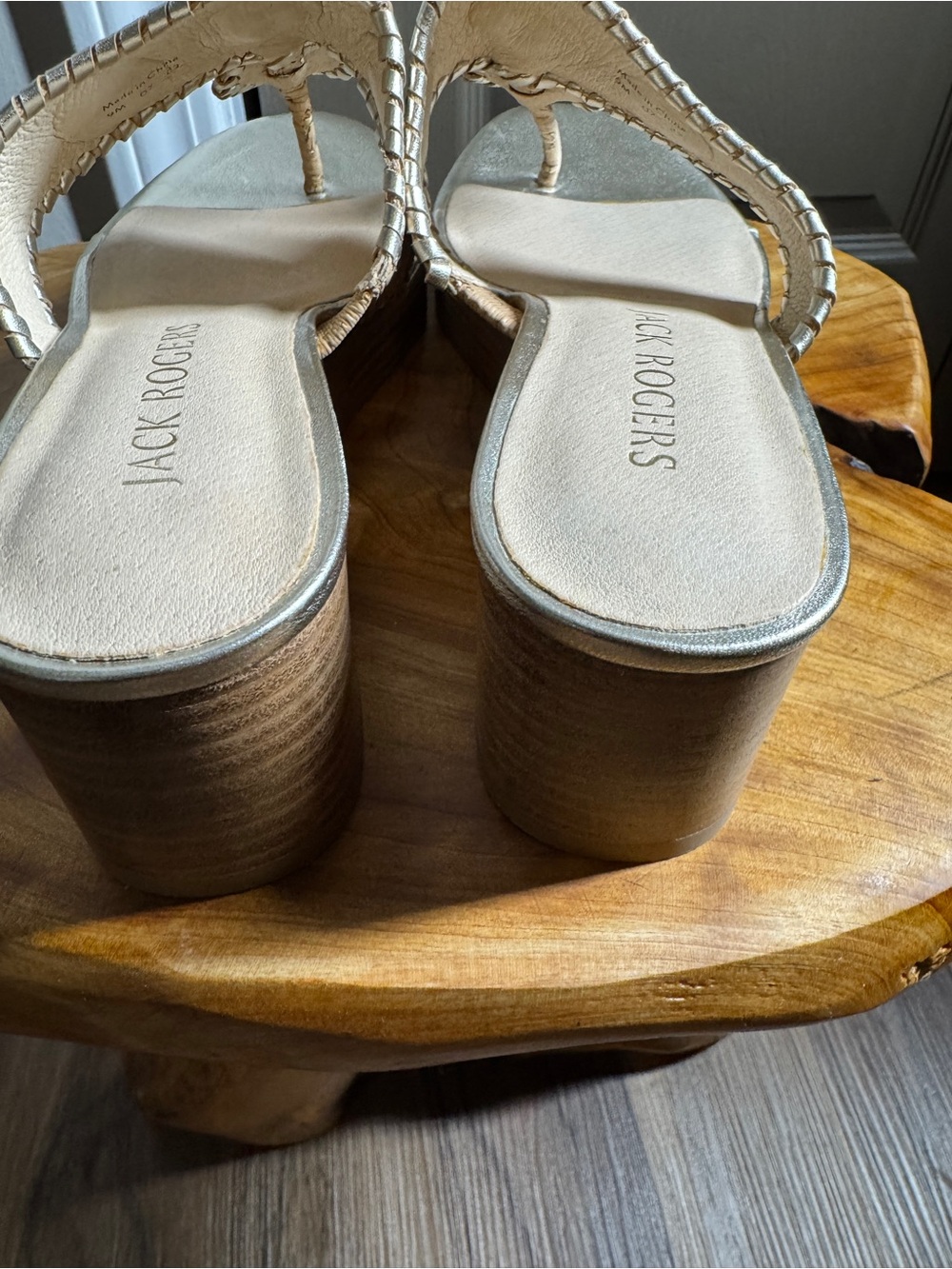 Jack Rogers Women's Jacks Mid Wedge-Stacked Metallic Cork Sandals 9M - Picture 7 of 13